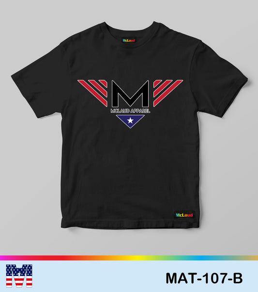 MAT106 - McLaud Black Aviation Logo Tee